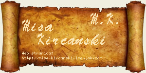 Miša Kirćanski vizit kartica